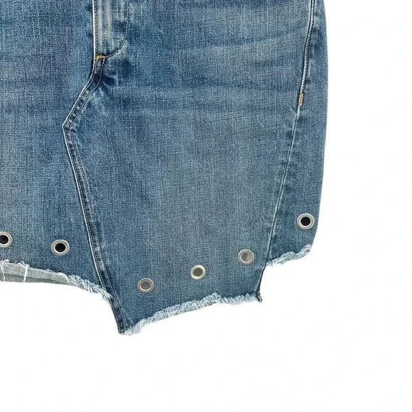 Rag and Bone Dive Skirt in Willow‎ Eyelet Blue Denim Size 27 - Picture 3 of 10